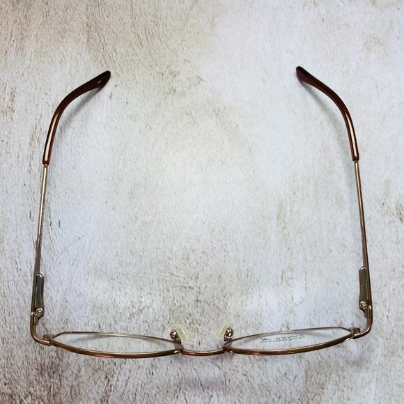Thornton & Banks Oval Gold & Taupe Brown Eyeglasses Glasses Frames NWOT main image 12